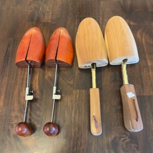 Vintage Wood Shoe Trees Bundle Florsheim Red Wood & Aromatic Cedar USA M/L 2 Pr
